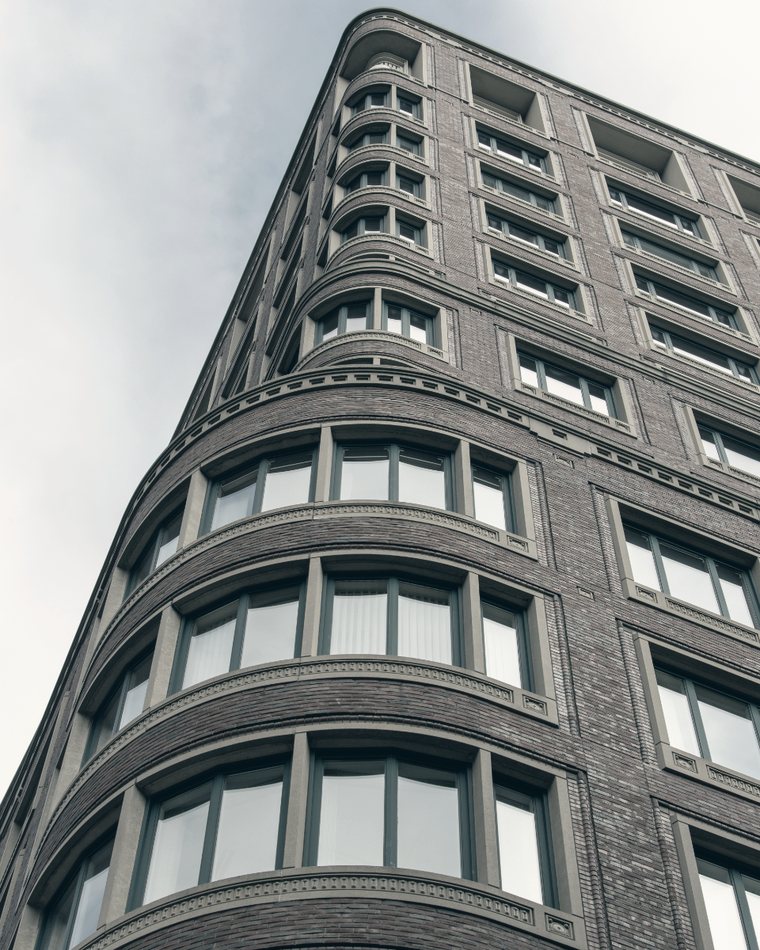 Brick facade of a Bergen County office building